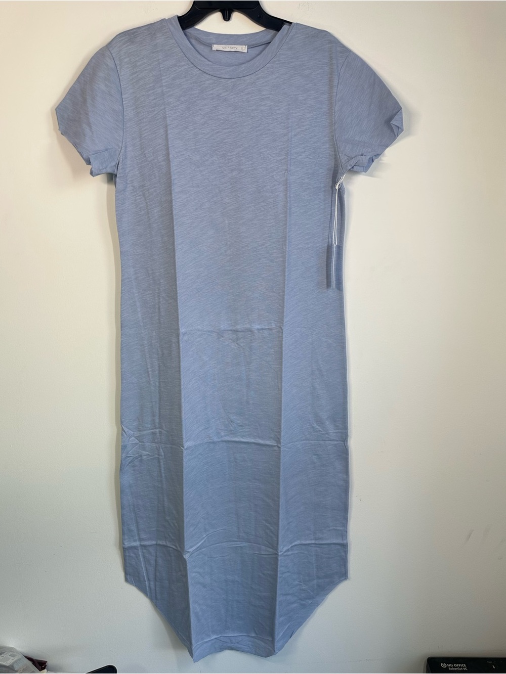 Six/Fifty NWT Baby Blue 100% Cotton Maxi T-Shirt Dress, Size Large